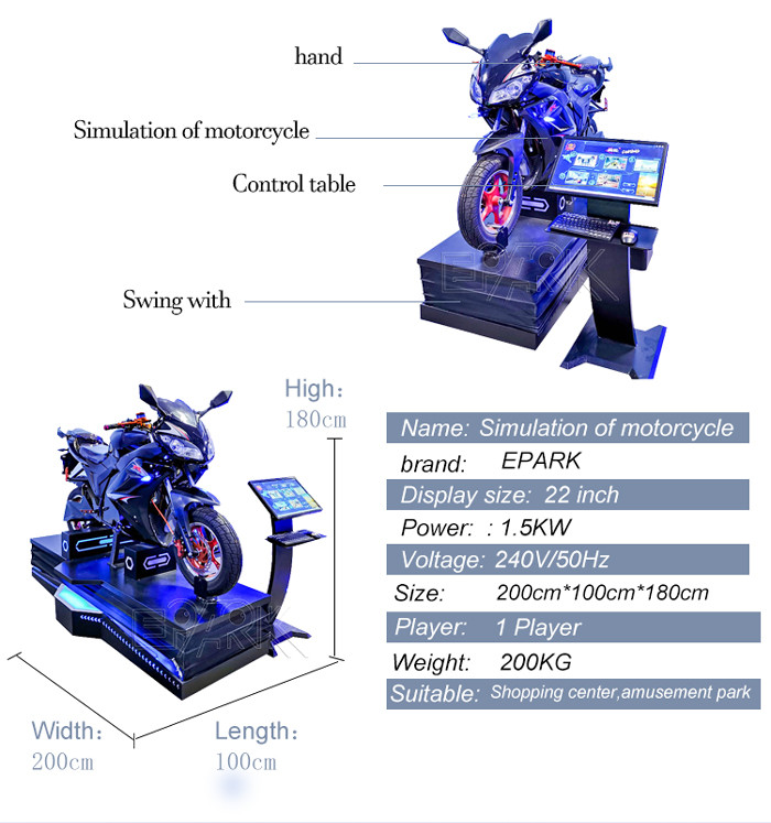 2KW 9D VR Simulator Motorbike Racing Game Machine Virtual Reality
