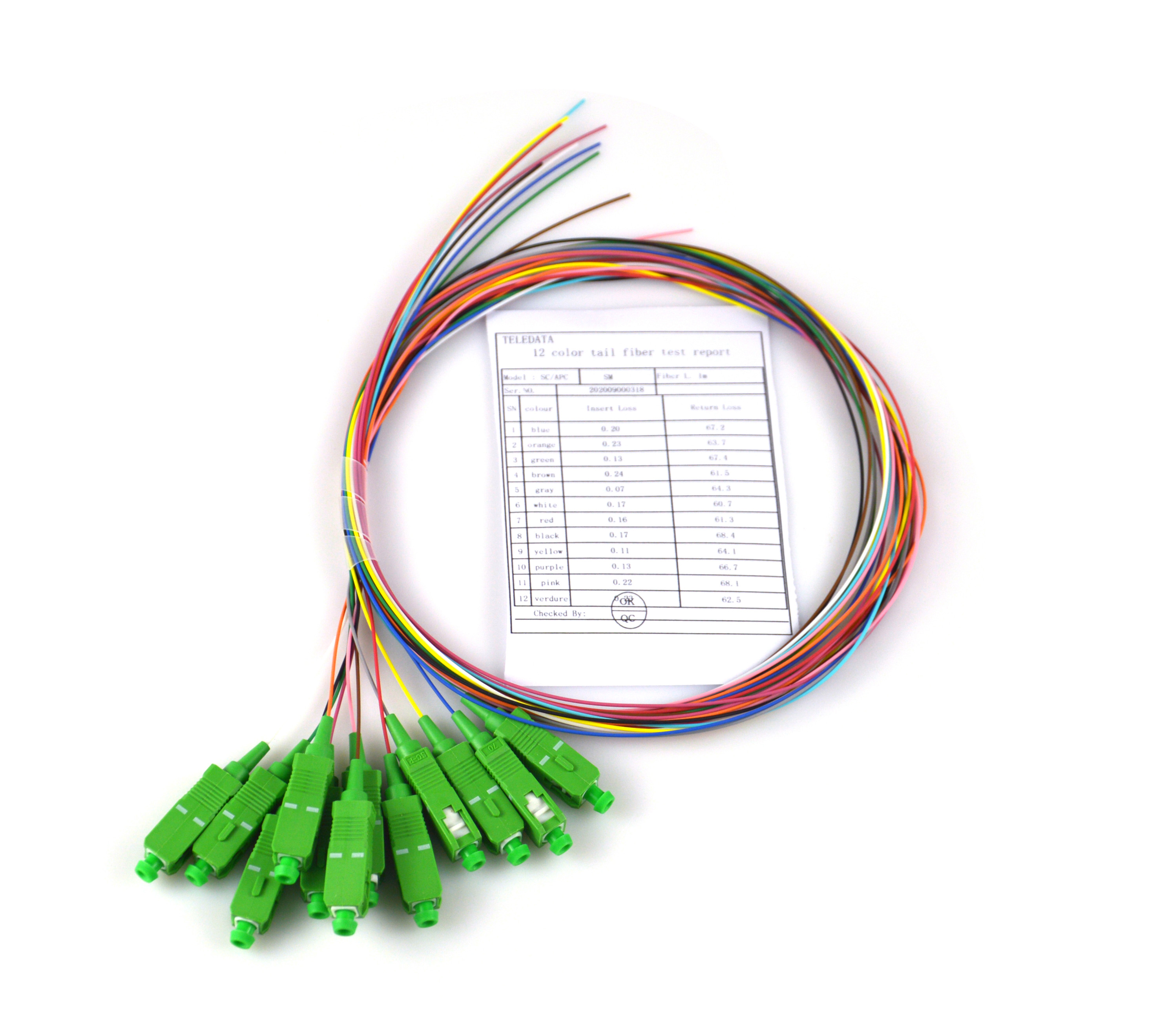 Single Mode OS2 LC UPC Ribbon Fiber Pigtails G657A1 4/6/8/12 Strand