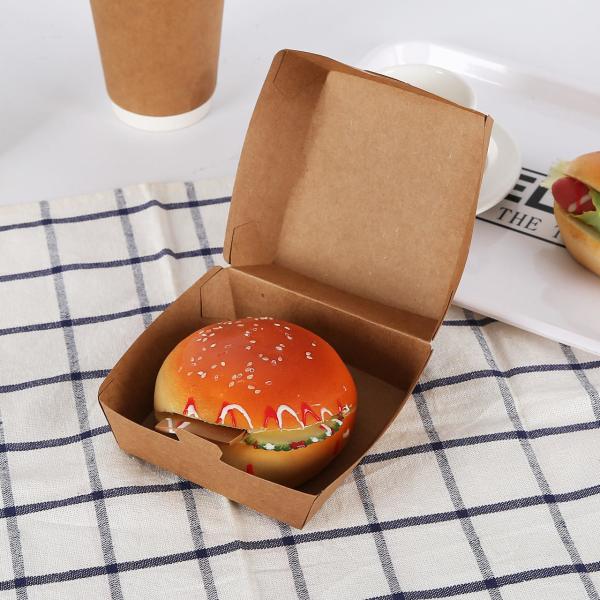 Paper Cardboard Eco-Friendly Kraft Burger Box for Food Takeaway Packaging
