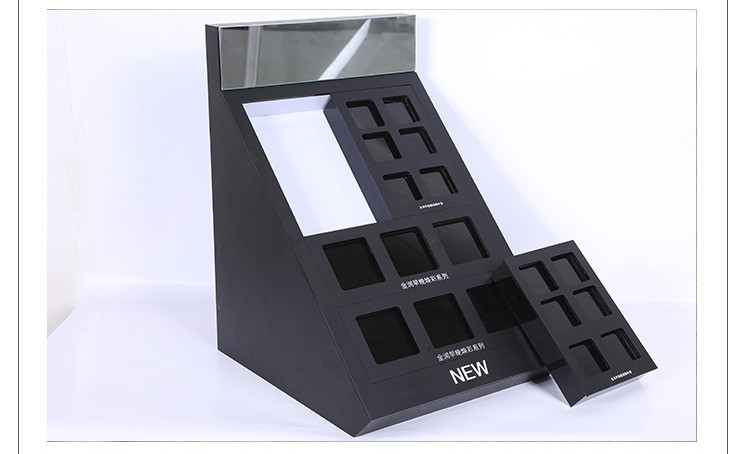 Acrylic Makeup Organizer for Powder Mat Compartment Plexiglass Cosmetics Display Stand