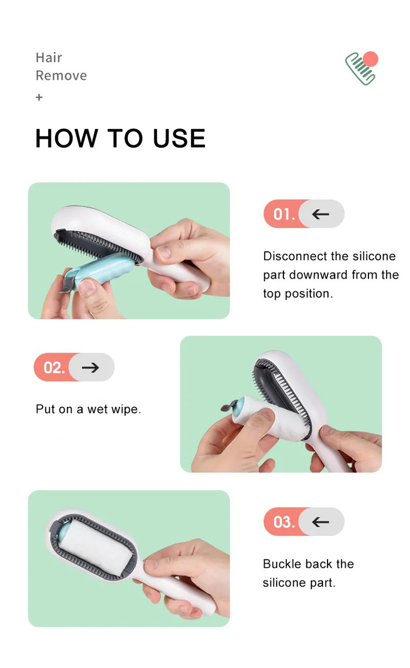 Hair Removal Comb Dog and Cat Sticky Hair Device with Not Applicable Power Source