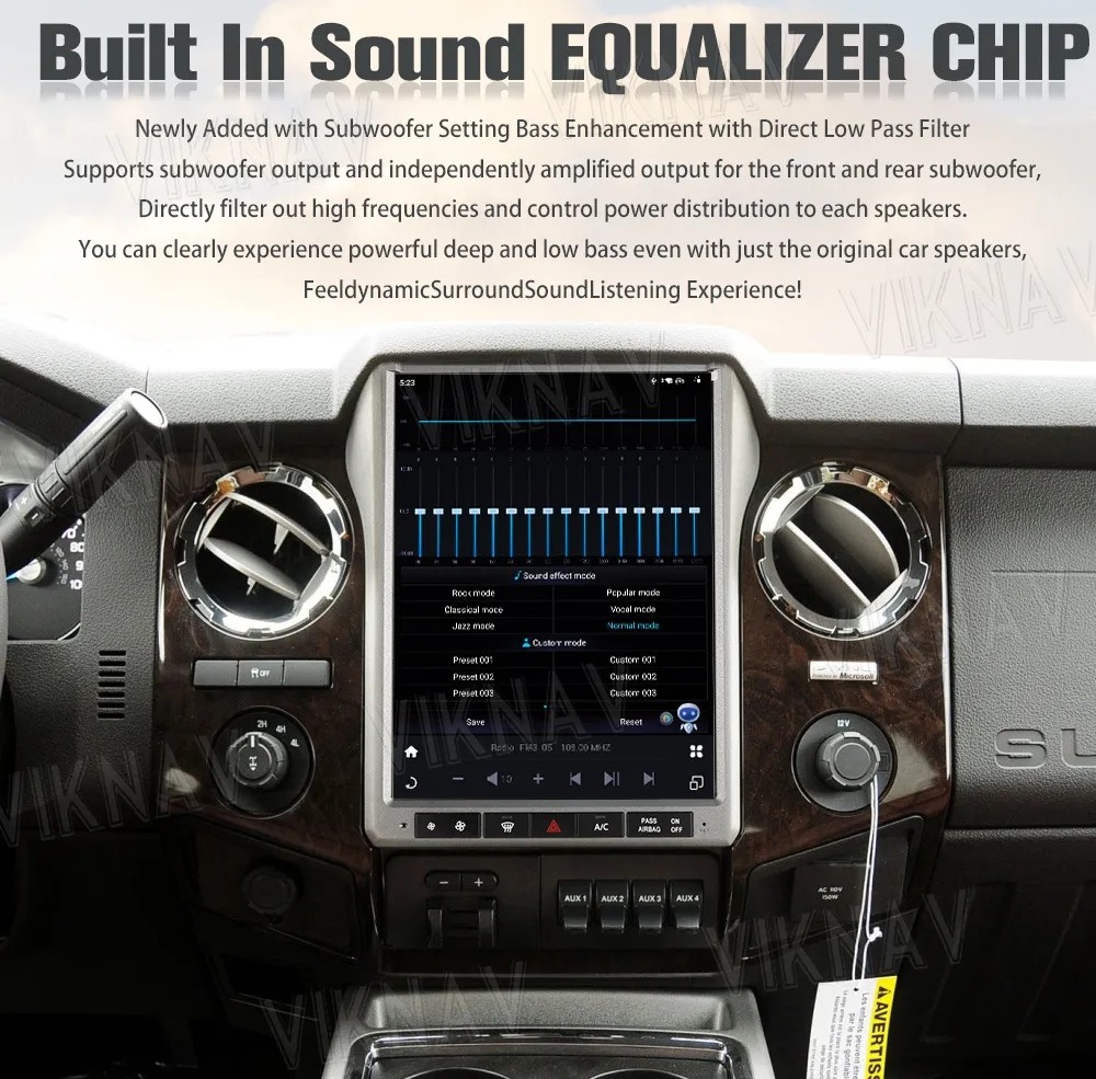 12.1 Inch Android Auto Stereo For 2013--2014 Ford F250 F350 GPS Navigation Multimedia Player Wireless Carplay BT 4G