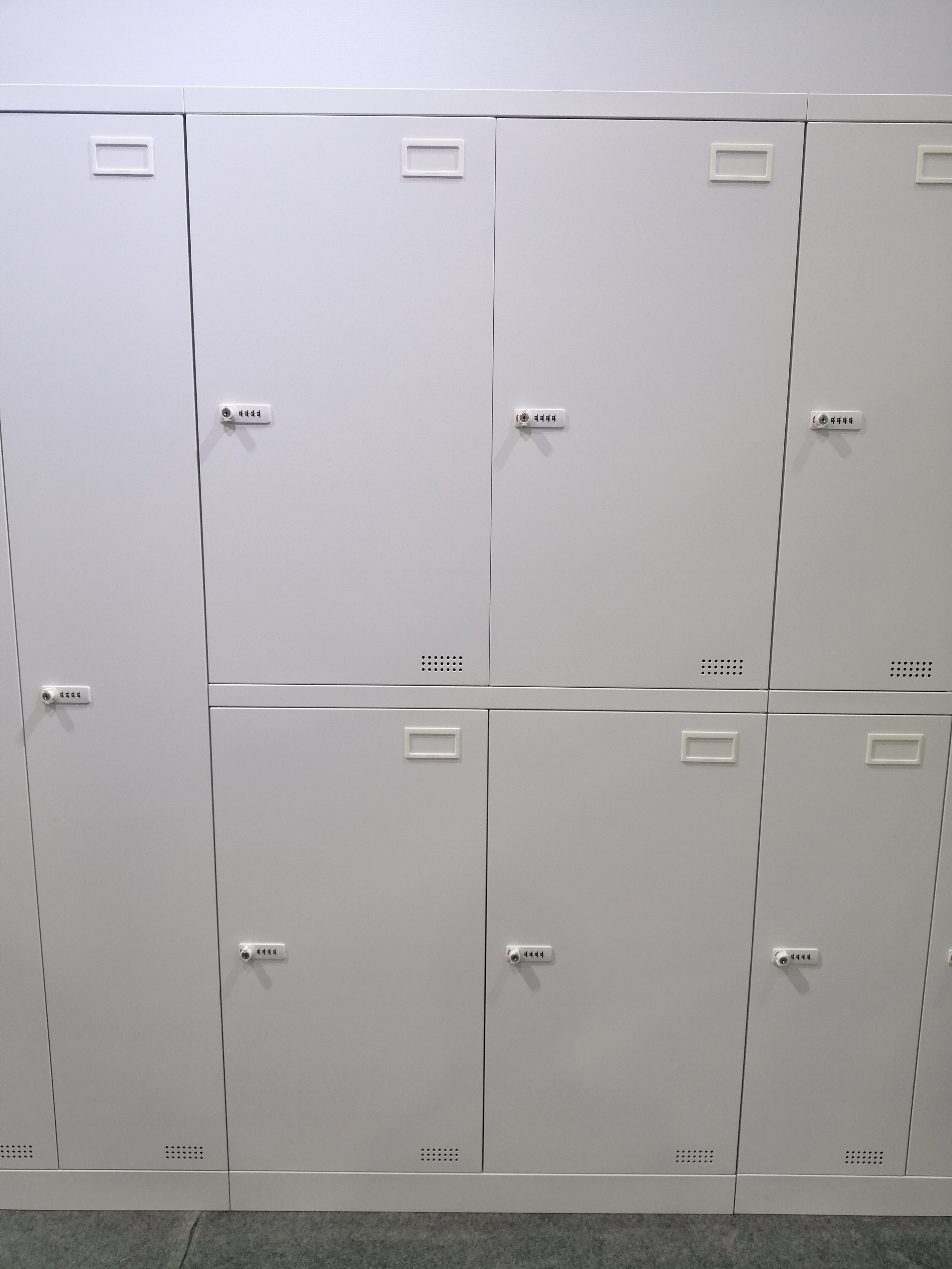 H1850*W900*D450mm Flush 4 Door Metal Lockers Staff Metal Storage Wardrobe Frameless