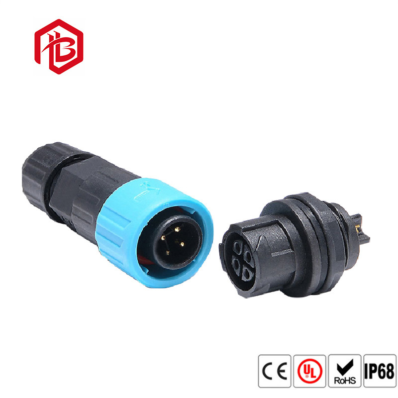 A16 Nylon Reverse-Mount Self-Locking Waterproof Connector 2 To 12 Pins UL US Plug Cord AC Power Input Connector