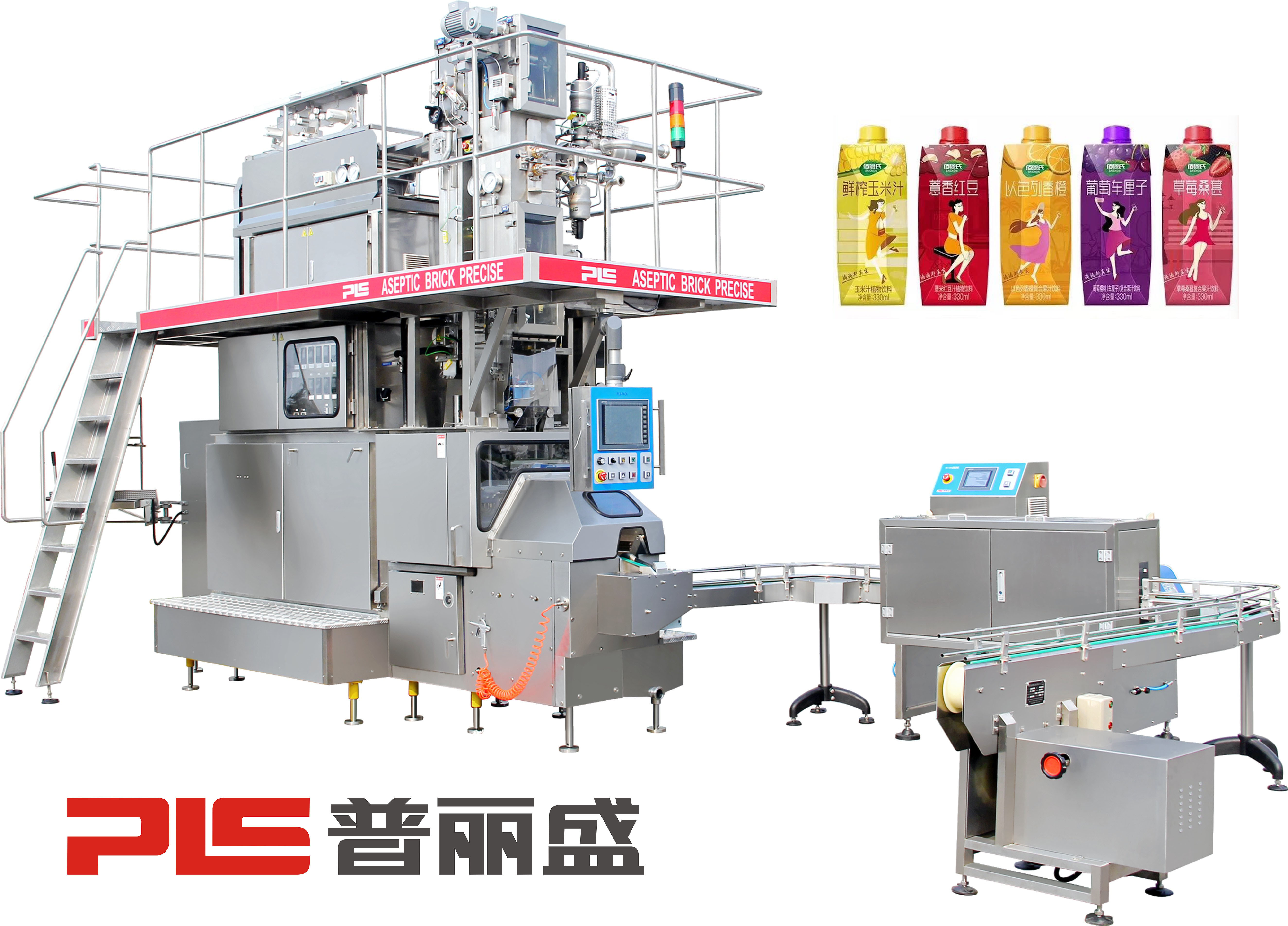 330ml Prisma Aseptic Carton Filling Machine for Milk with Cap Applicator 6000PPH