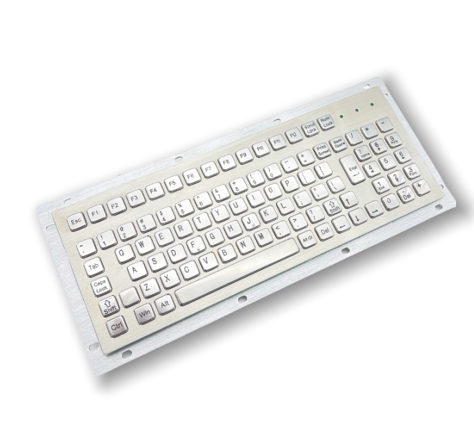 kiosk IP65 / IK07 102 KEYS Waterproof dustproof Industrial Computer Keyboard USB Rear Panel Mounted -40℃