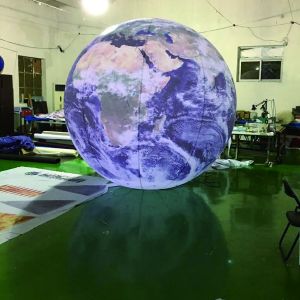 Attractive lighting inflatable planets /inflatable PVC LED hanging full printing