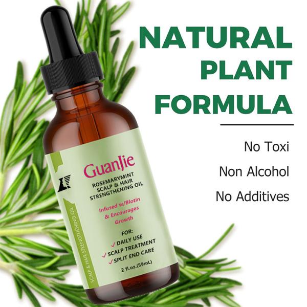 Custom Logo 60Ml Hair Growth Oil Private Label Vegan Organic Argan Rosemary Oil