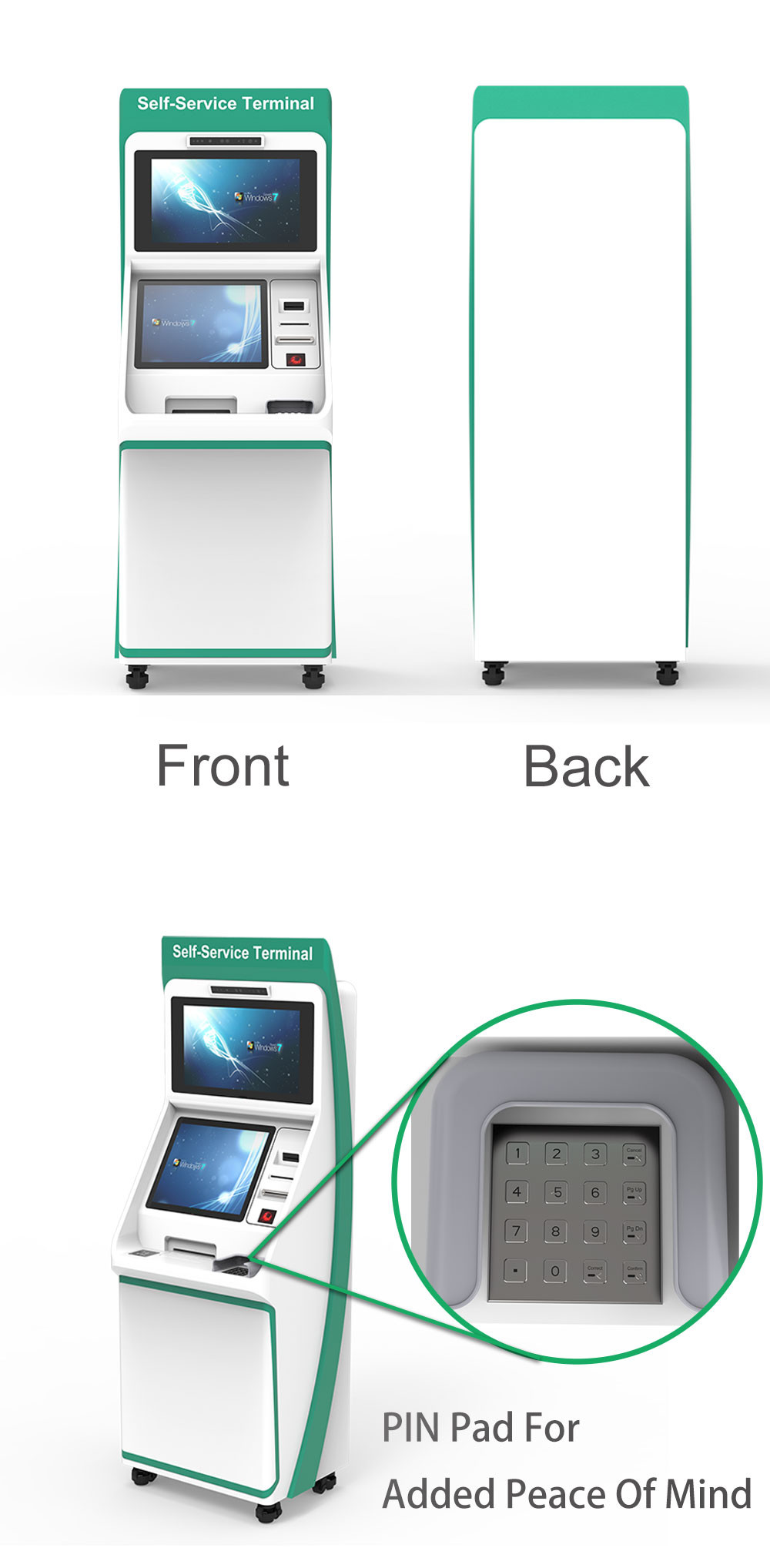 Online Payment Self Printing Kiosk Electric Terminal Pos Android 8 Self Service Kiosk