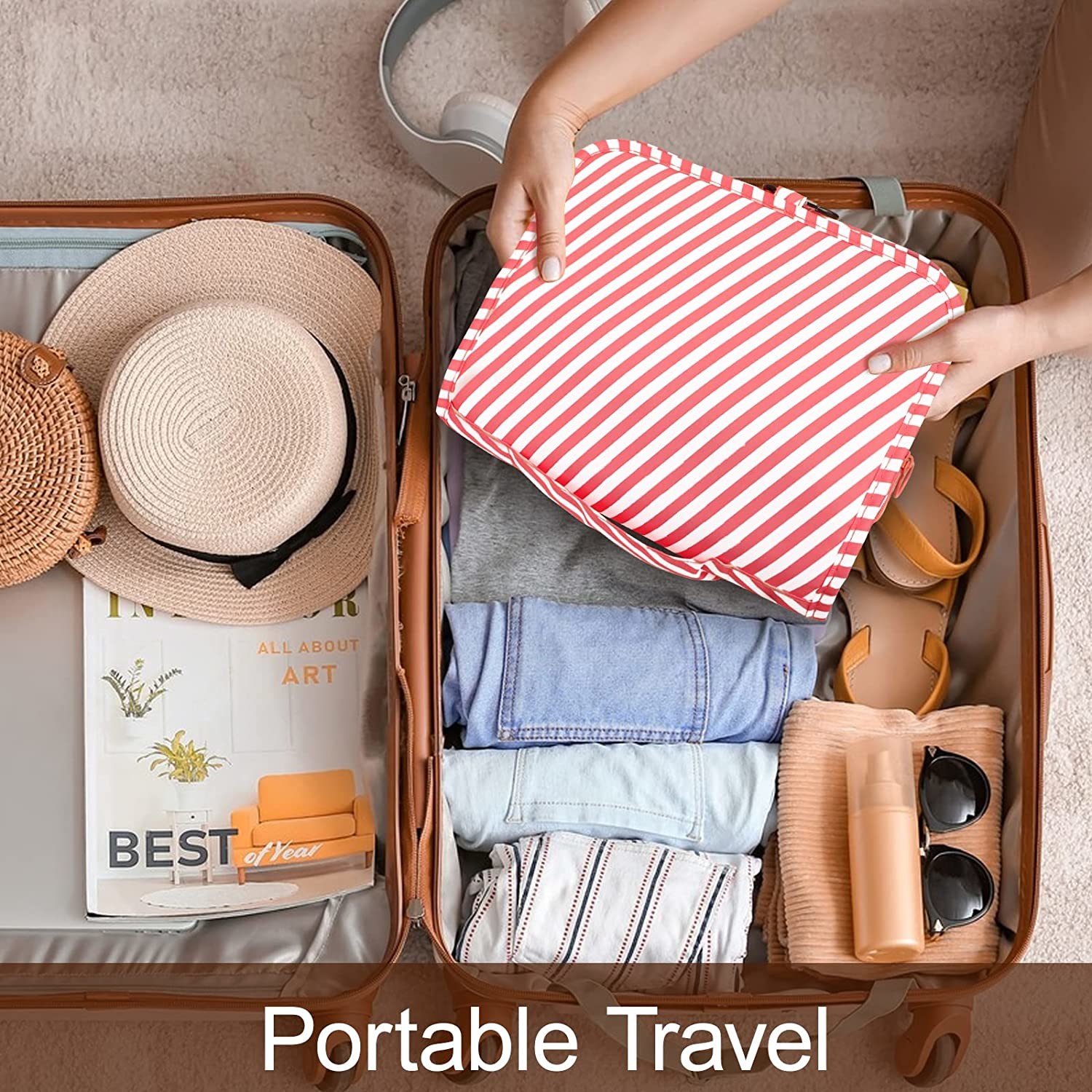 Makeup Bag Hanging Shockproof protective &Storgae Toiletry Bags for Traveling Women Girls