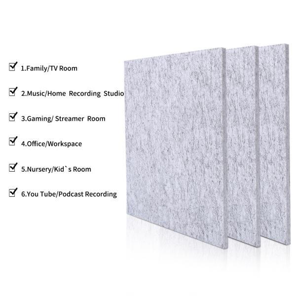 600*600mm Sliver Gery Polyester Acoustical Sound Absorbing Wall Decoration Panel