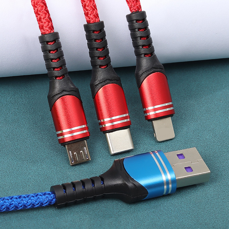 5A one-to-three data cable suitable for Huawei mate40 super fast charge OPPO flash charge three-in-one charging cable gi