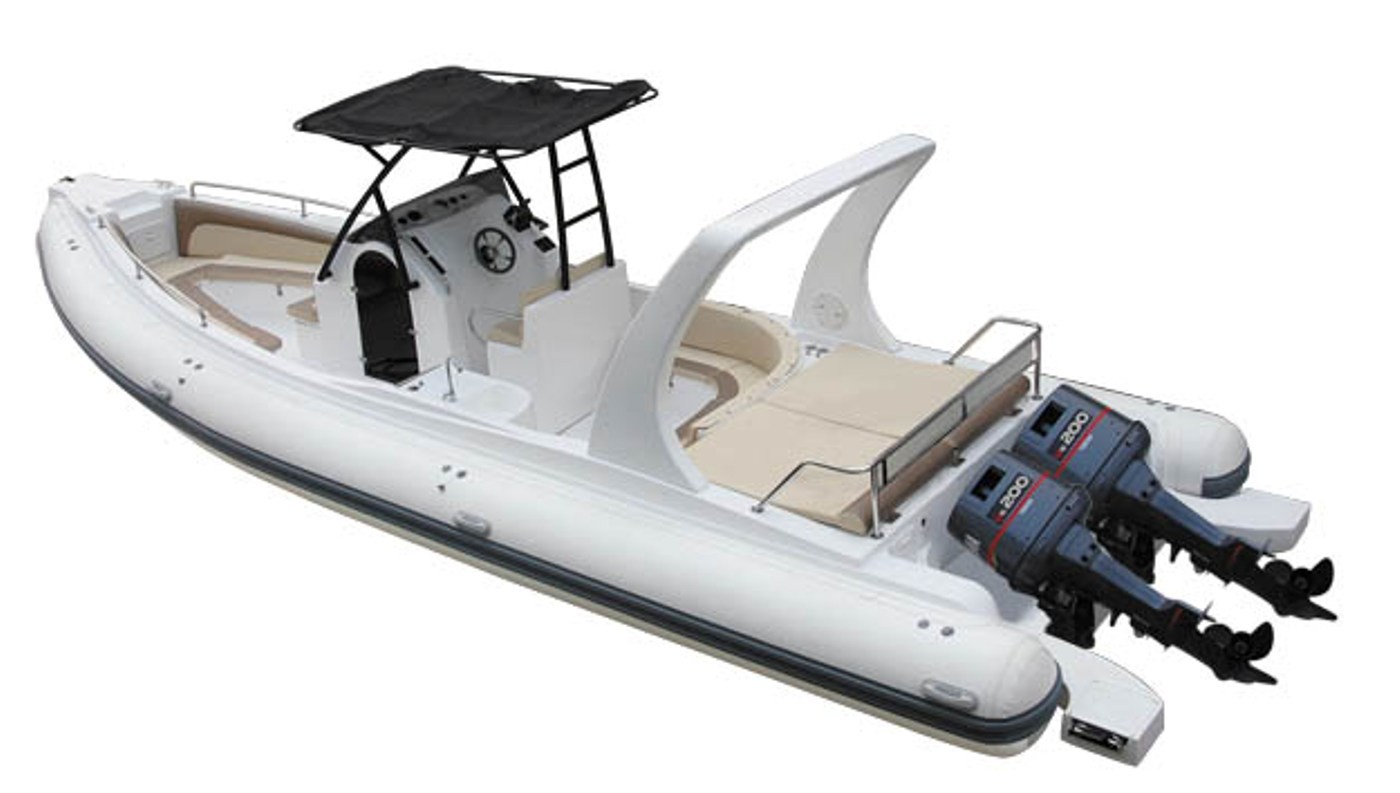 Inflatable Speed Boat With Big Sunbath Bed , 8.5m Orca Hypalon Rib Boat