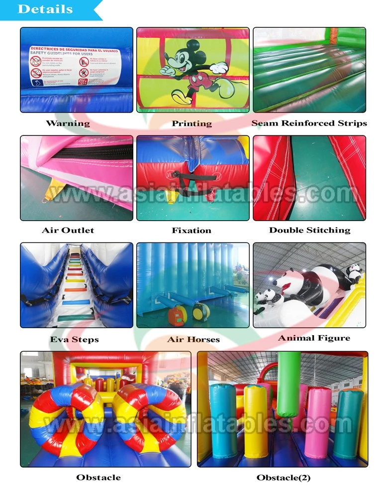 Factory OEM Obstacle Run World Biggest Inflatable Bouncy House side for Family