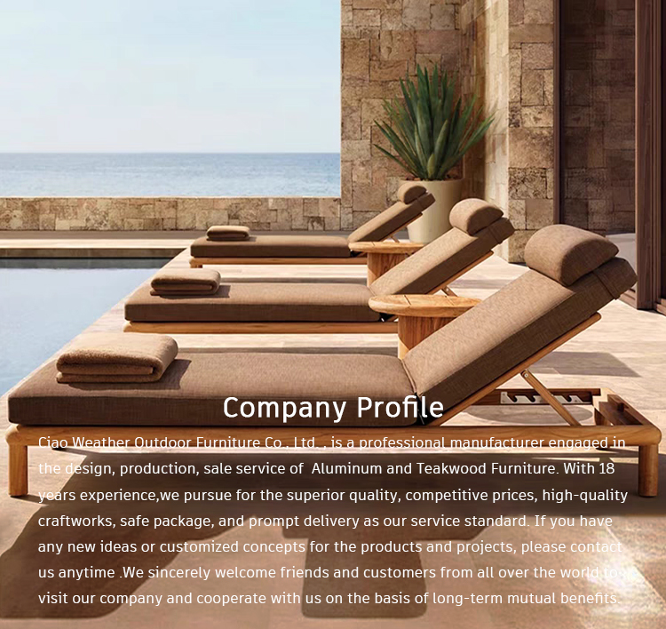 Customized Color Outdoor Furniture High End Chaise Lounge Chair With Waterproof Cushions For Ultimate Comfort Outdoors