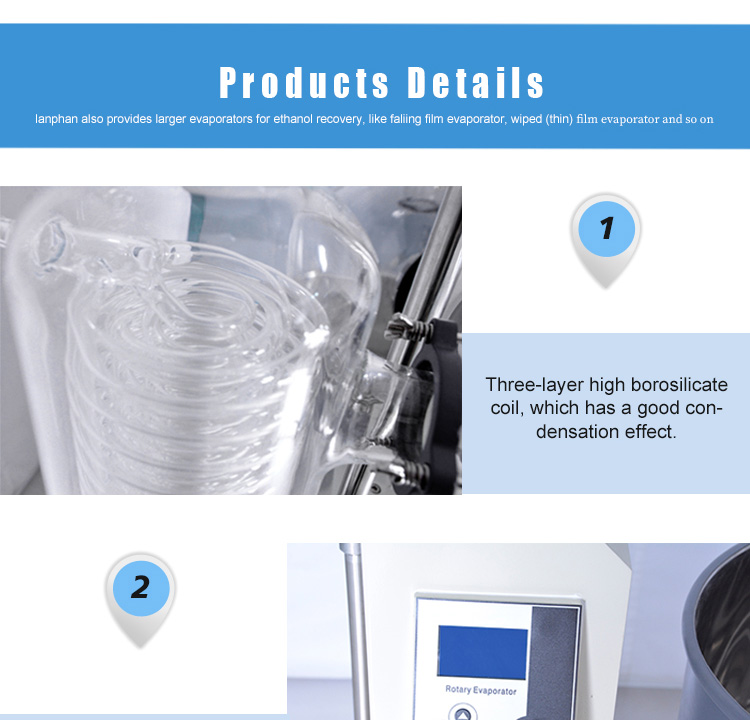 ISO LCD Control Panel 2KW Lab Rotary Evaporator