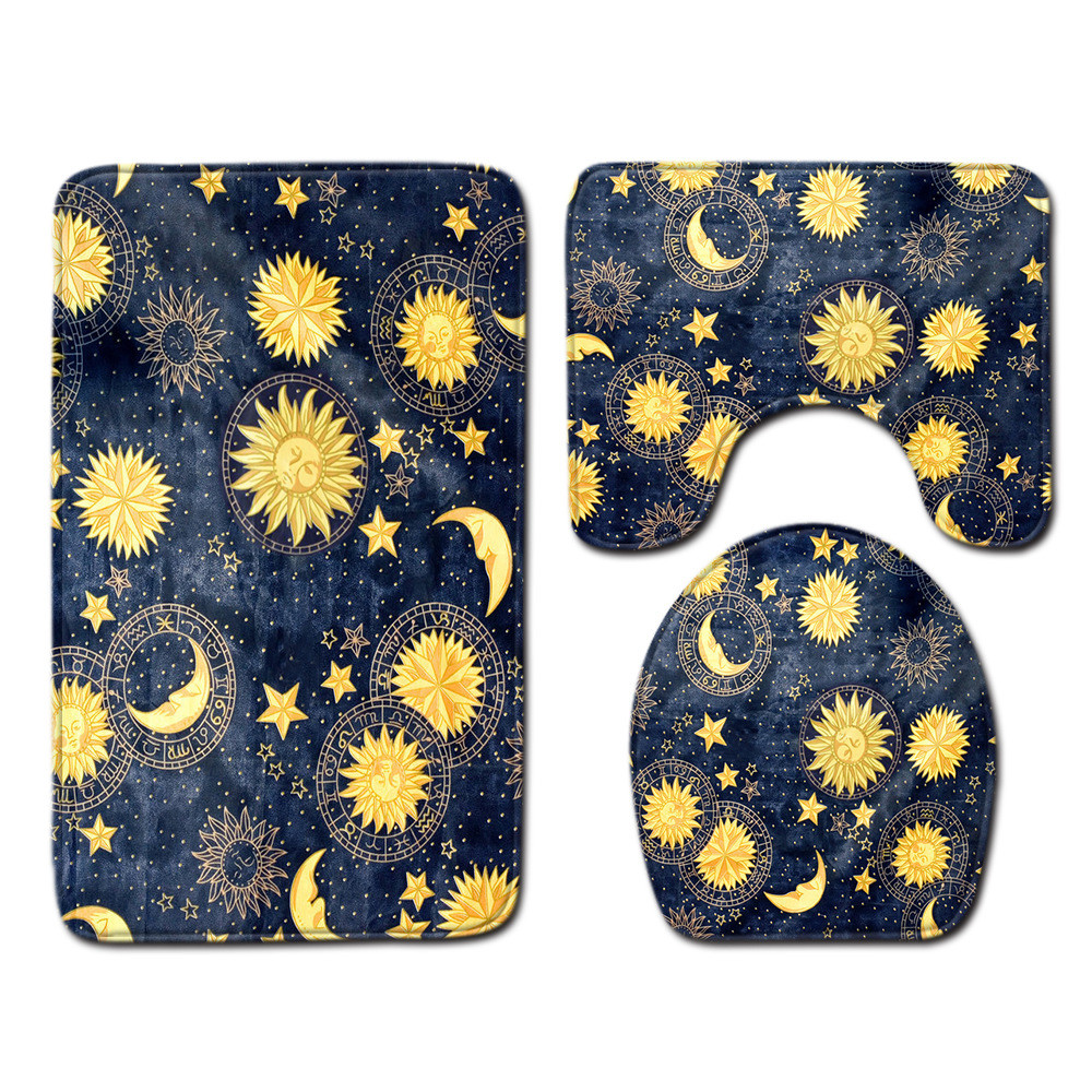 Animal Bathroom Mat 3 Piece Set Washable U Shaped Toilet Rug