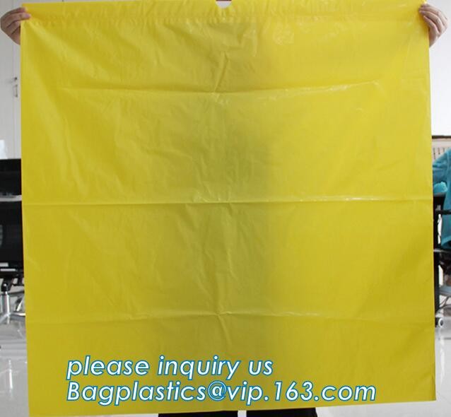 HDPE/LDPE/PP autoclave bags medical garbage bag for biohazard waste, yellow with printing medical biohazard waste bag