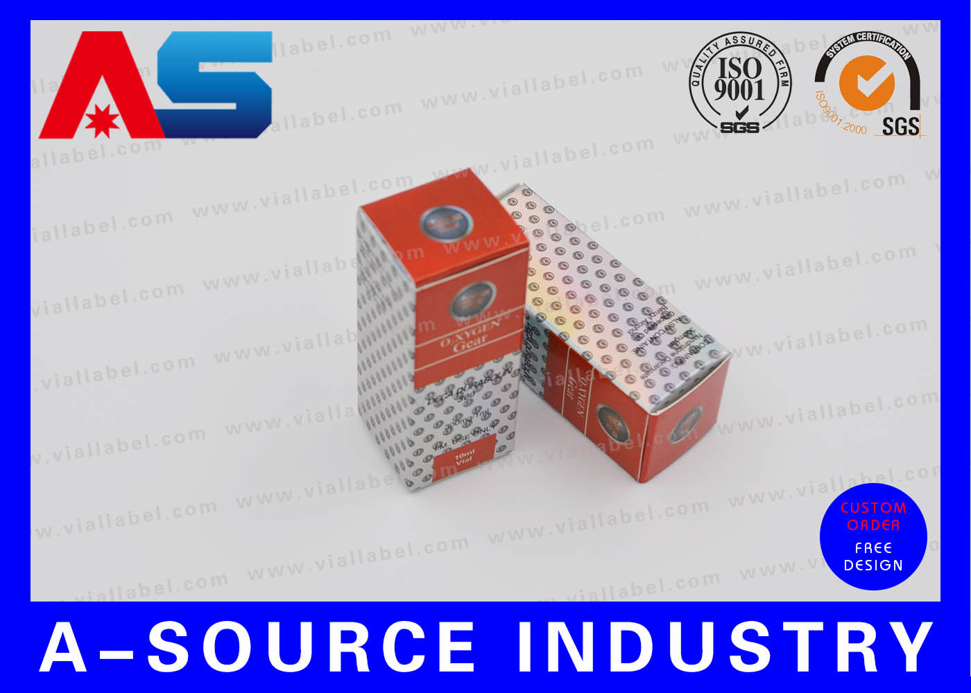 Waterproof Coated Paper 10ml Vial Boxes Bodybuilding Cypionate For Pharmaceutical Packaging