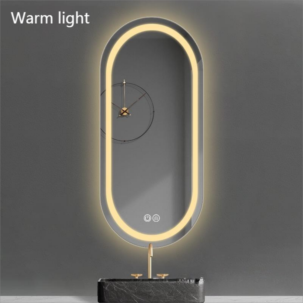 Smart Glass Round Design LED Mirror for Hotel Room Full Light Up Bedroom Decoration Wall