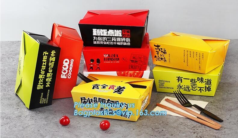 Cheap Cardboard foldable kraft paper lunch box with window,Lunch noodle fast food kraft paper box by customized logo pri