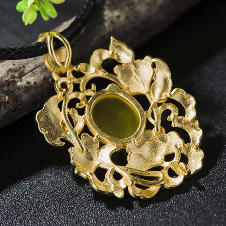 Gold Plated Fashion Colorful Enamel Floral Yellow Agate Pendant Necklace(P6050601)