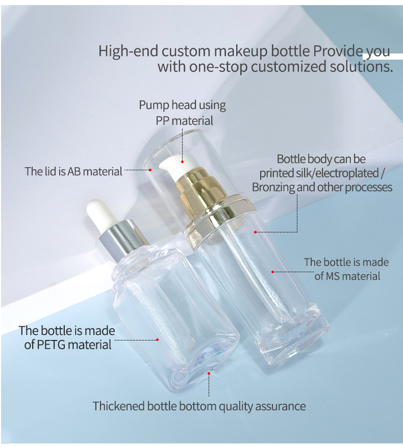 Plastic Foam Soap Bottle 30ml 55ml Transparent Dropper Bottle Custom For Cosmetic Packaging