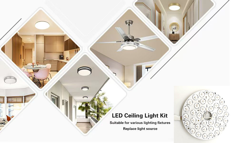 High Lumen 230V 15W 110MM 36V 3CCT Spare Part Ceiling Fan PCB Board Driver Less LED Modules Dimming And Color Adjustment