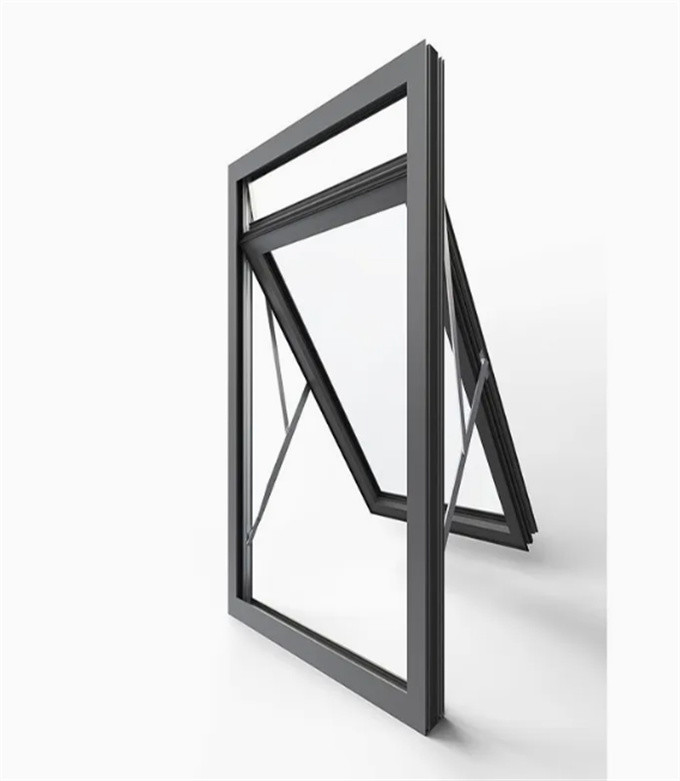 High Durability Grey Design Double Glazed Awning Windows With 304 Stainless Steel Mesh