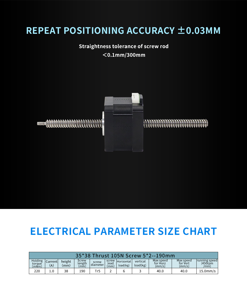 Non Captive Type 35x40mm Nema14 Micro Stepper Motor Linear Actuator with Ball Screw