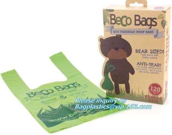 Disposable PE dog poop bag with printing, Pet Compostable disposable biodegradab