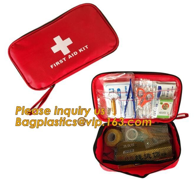 Red pu leather waterproof mini eva first aid kit case,first aid box plastic case carrying case,Medical Multi-functional