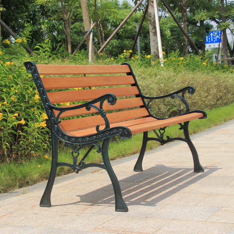 Bao Tuo outdoor thickening of cast iron park chairs lounge chairs red 1.25 meters BTC-019