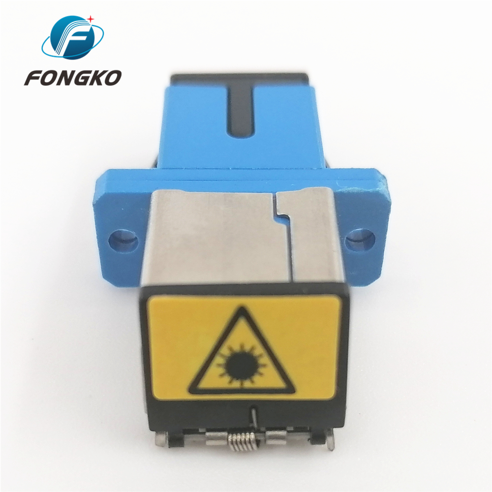 MM SC UPC Blue Simplex Fiber Optic Adapter With Shutter For FTTX Network System