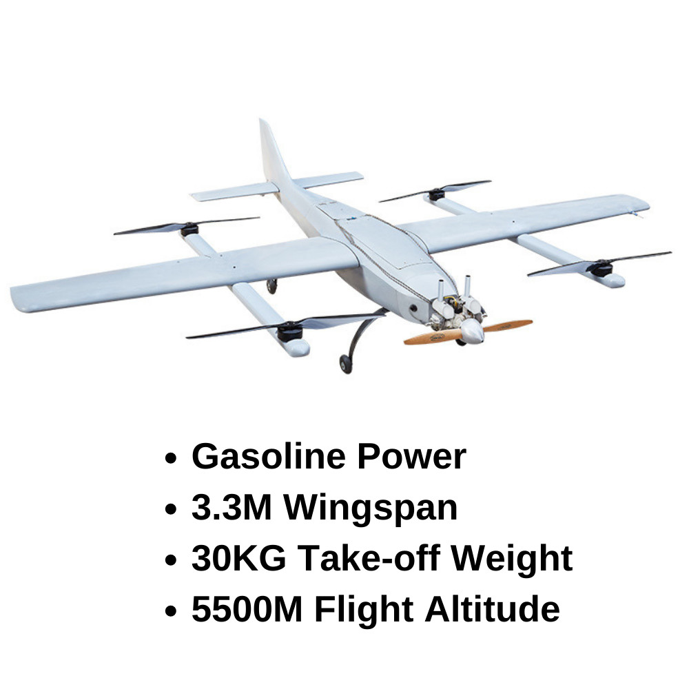 300min Load 4KG Pod 4.6m Wing Length UAV Mapping Inspection Drone VTOL HX4HFW325