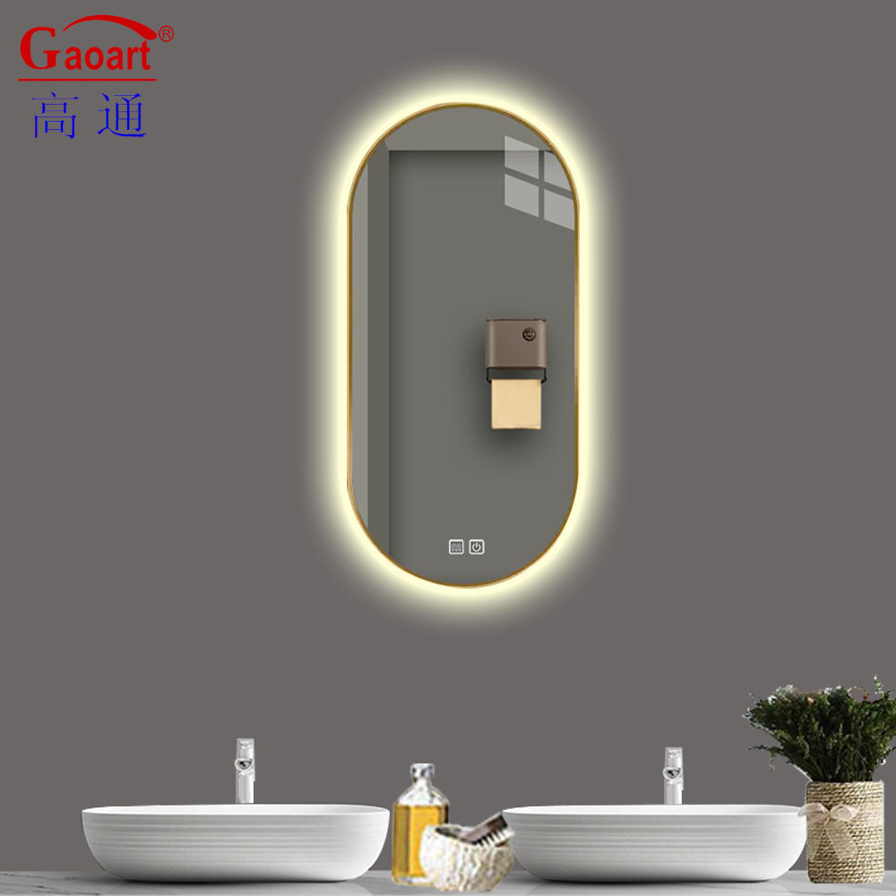 Touch Switch Fashion Round Led Light Wall Full Length Shower Fogless Bedroom Decoration Smart For Bathroom Mirror
