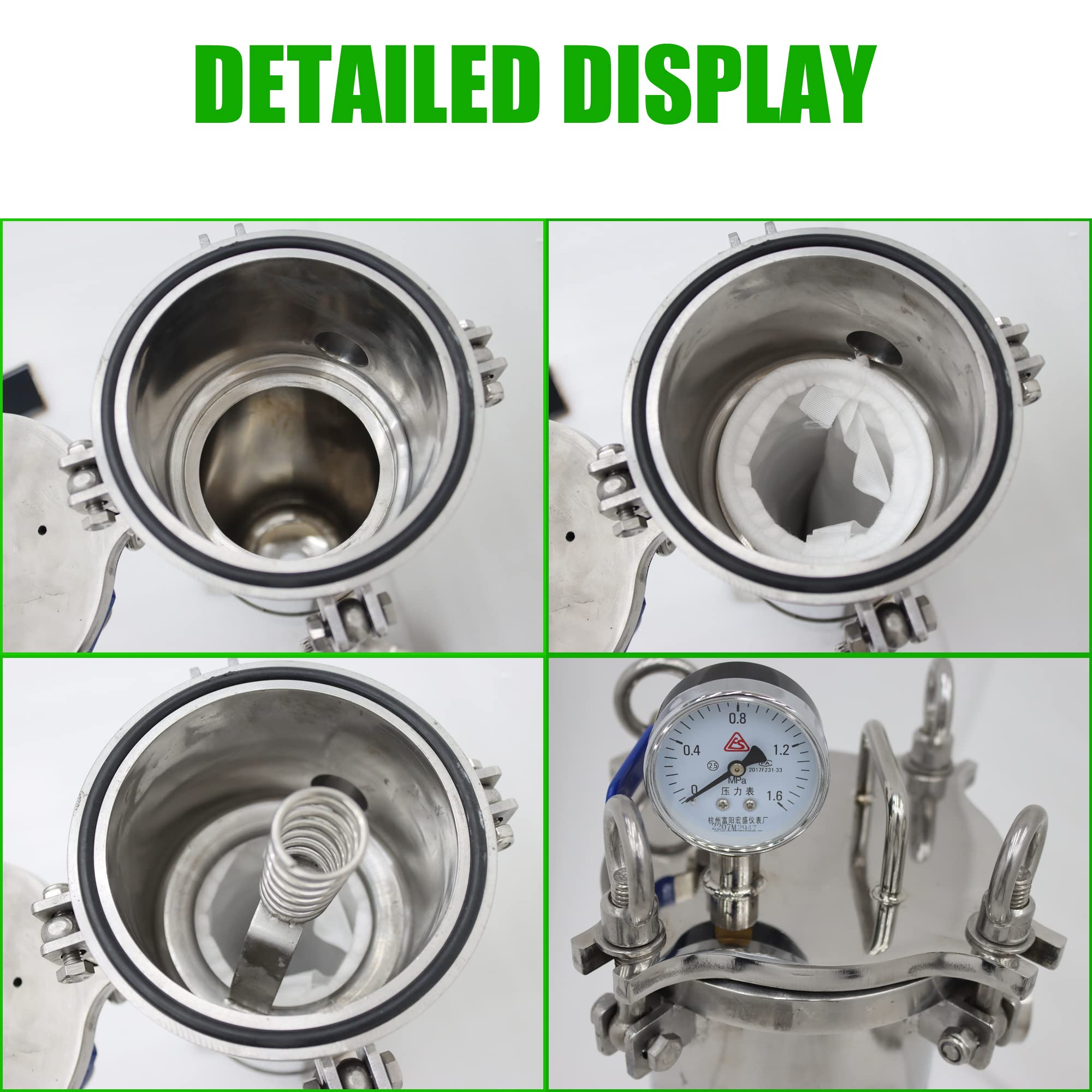 62KG 304 Stainless Steel Bag Filter Housing for Solid-Liquid Separation Tool 120PSI