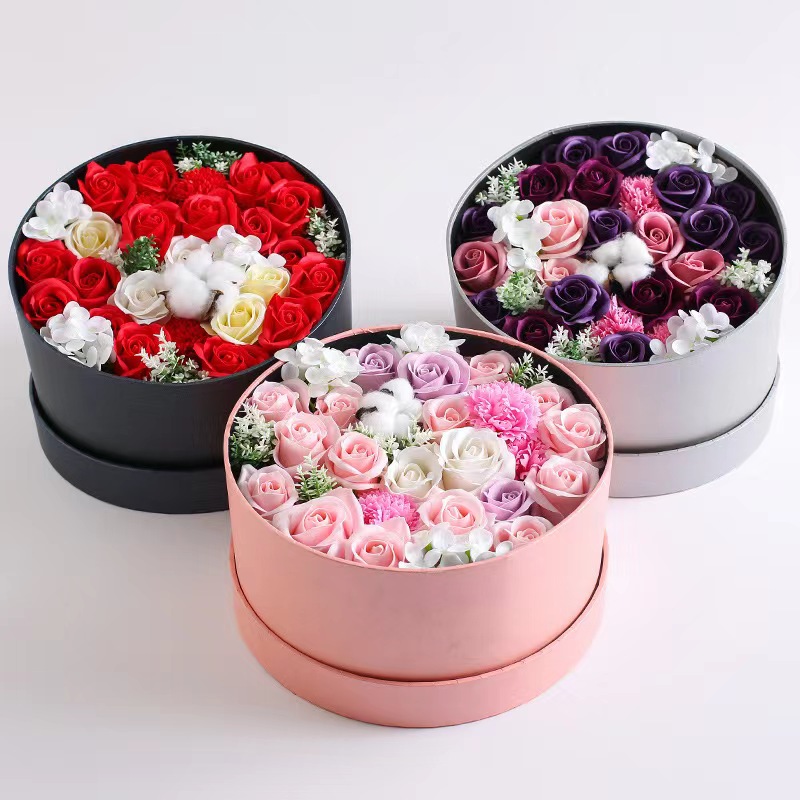 Custom Paper Tube Packaging Recyclable Round Flower Box Coated Paper