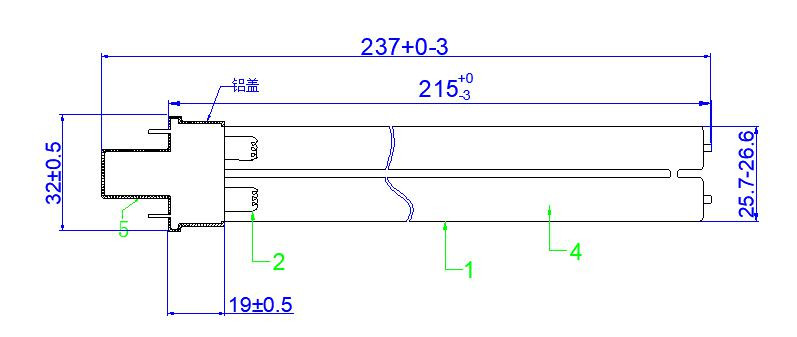 11W Ozone Free Tube Ultraviolet Germicidal Lamp 4 Pins UV Bactericidal Lamp