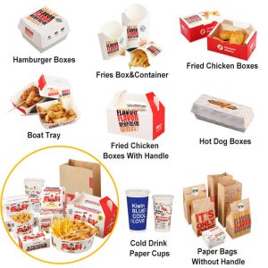 Custom Printed Takeaway Fried Chicken Burger Paper Box Fish and Chips Potato