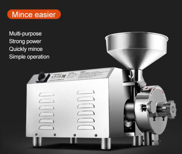 3600W Stainless Steel 80kg Rice Grain Grinding Machine High Productivity