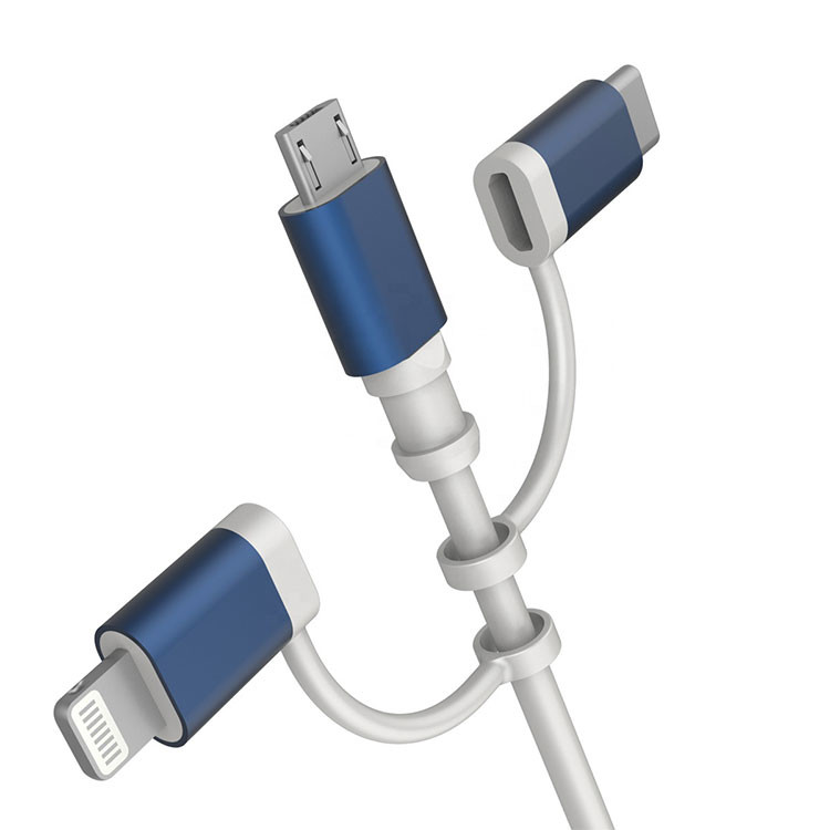 MFI Certified OEM 8 pin 3 in 1 Type C Lightning Charging Cable For Android