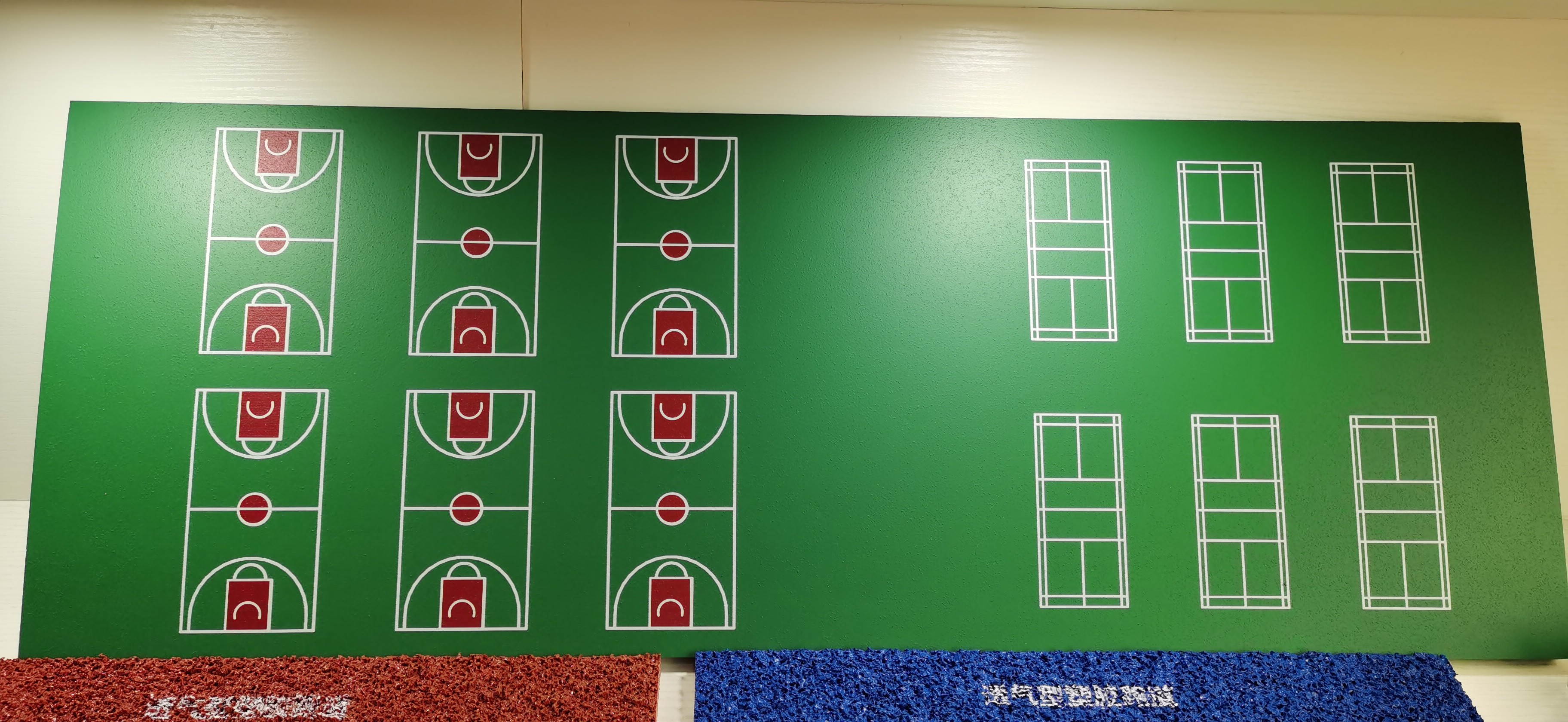 Harmless Odorless Silicon PU Flooring Anti Slip Sport Flooring Red