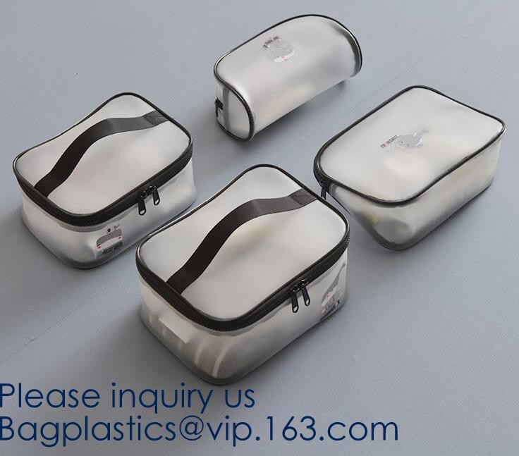 Clear Toiletry Makeup Bag, Travel Case, Cosmetic Organizer PVC Plastic w/Handle,Travel Organizer for Women & Man, Polyes