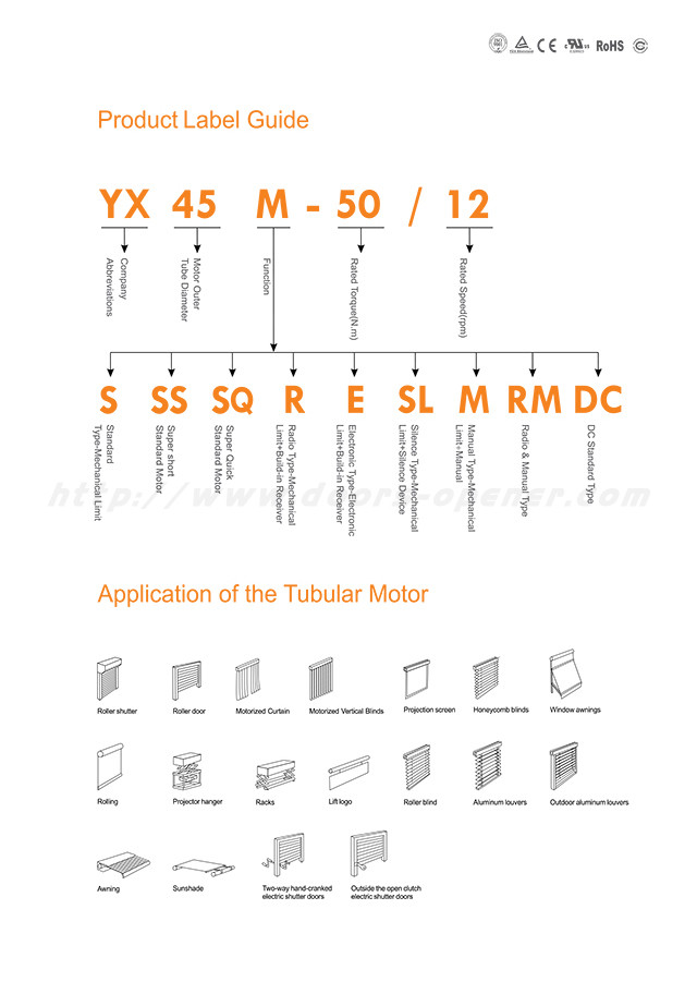 35E AC 120W 17RPM Tubular Motor Roller Shutter
