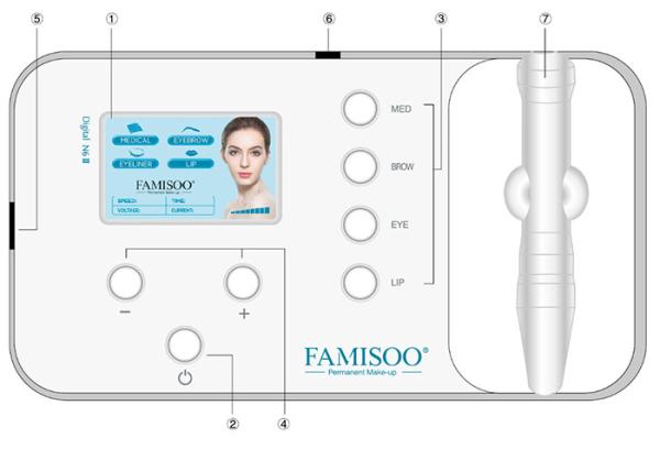 White Color Screen For Permanent Makeup Machine Kit With Battery Standby 10