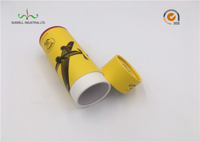 Yellow Color Cardboard Cylinder Tubes Wine Packaging Umbrella Round Tube Box