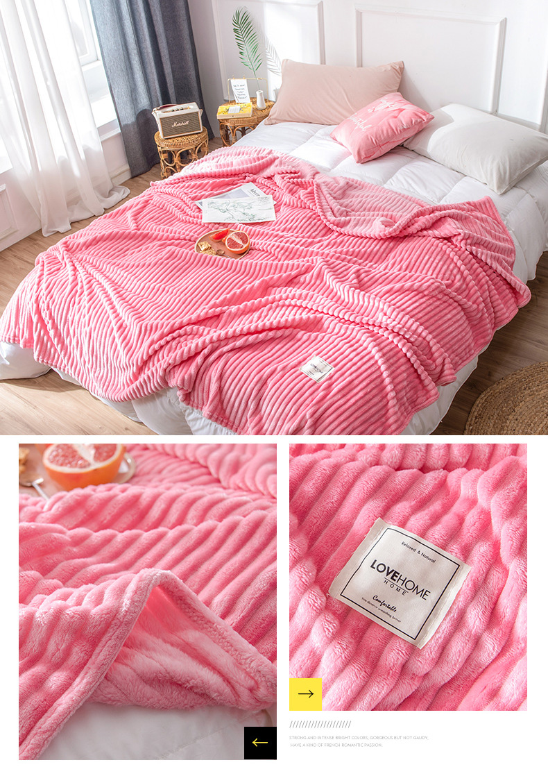 All-Season Green Coral Fleece Throw Blanket for Office Nap Yes Customized Solid Color