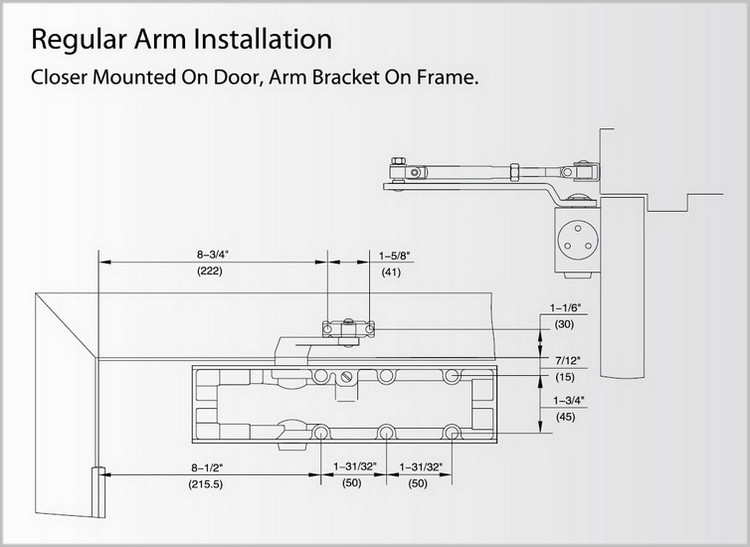 Overhead Door Closer Size 4 Easy Close , Parallel Arm Security Door Closer D2024