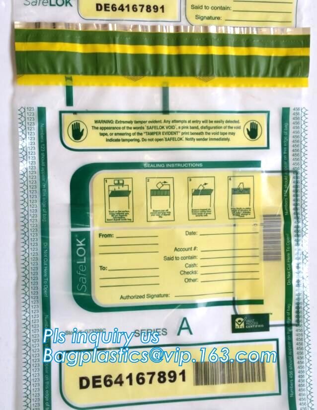 Document safe tamper proof bank deposit bag, Steb Plastic Money Pe Bank Deposit Coin Security Pouch Bags With Seal For C